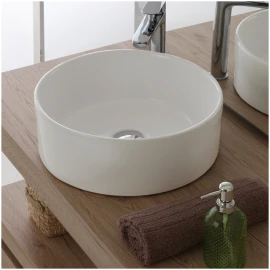 Lavabo da appoggio tondo Feridras bianco 40 cm