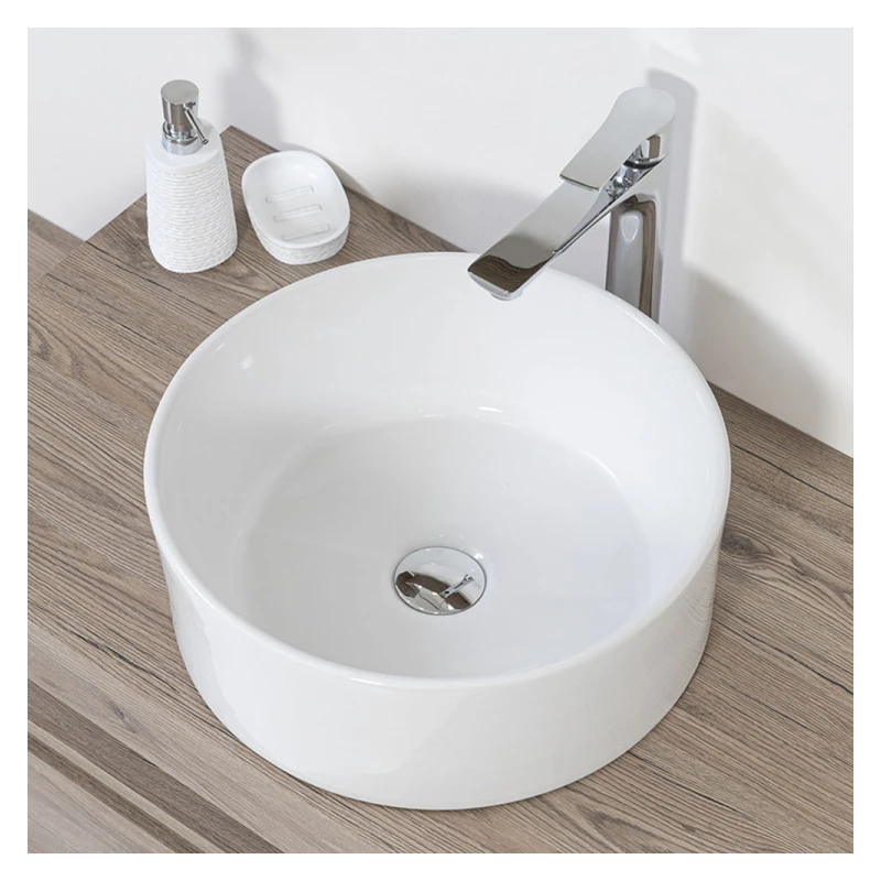 Lavabo da appoggio tondo Feridras bianco 40 cm