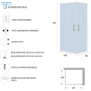 Box doccia angolare Feridras T-Special 100x80 profilo bianco