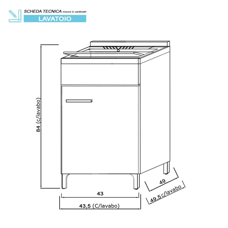 Mobile lavatoio Feridras 45 cm in rovere dolomite