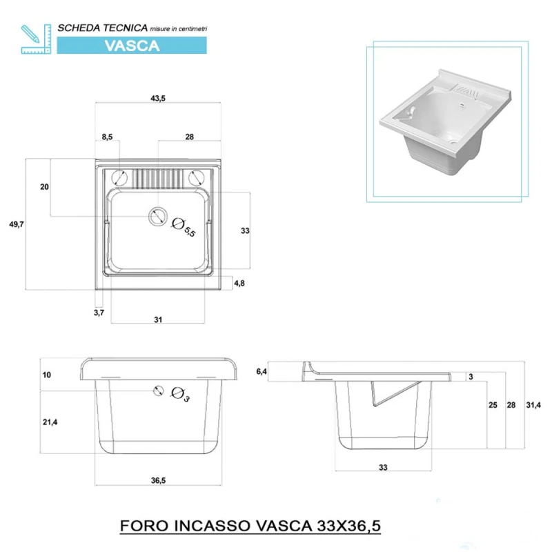 Mobile lavatoio Feridras 45 cm in rovere dolomite