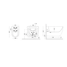 Bidet sospeso Feridras T-Slim 36 cm bianco lucido