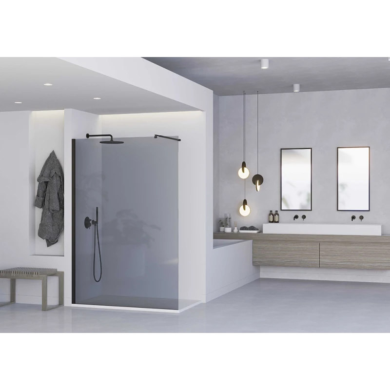 Parete Walk In Feridras 120 cm vetro fume' profilo nero