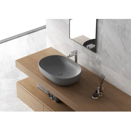 Lavabo da appoggio Feridras 60 cm grigio opaco