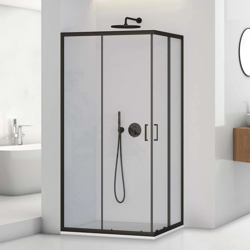 Box doccia angolare Feridras T-Special profilo nero