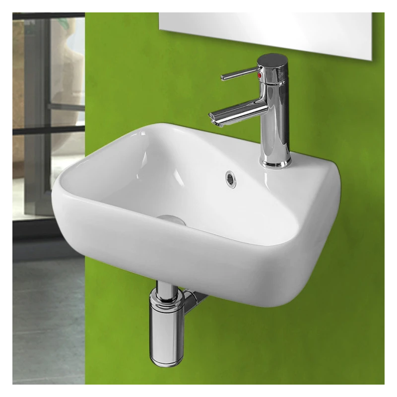 Lavabo sospeso Feridras 45 cm bianco lucido