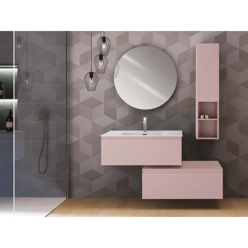 Mobile bagno sospeso Feridras Light 90 cm rosa