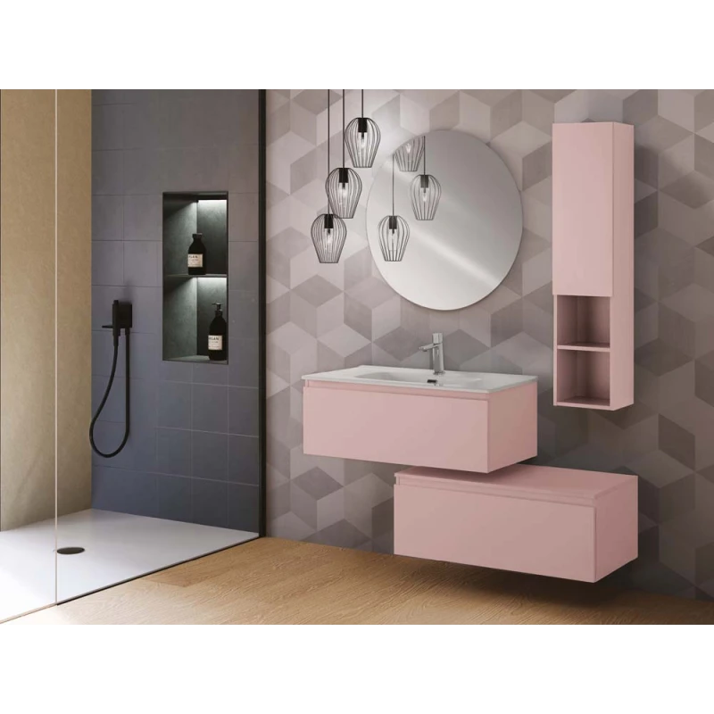 Mobile bagno sospeso Feridras Light 90 cm rosa