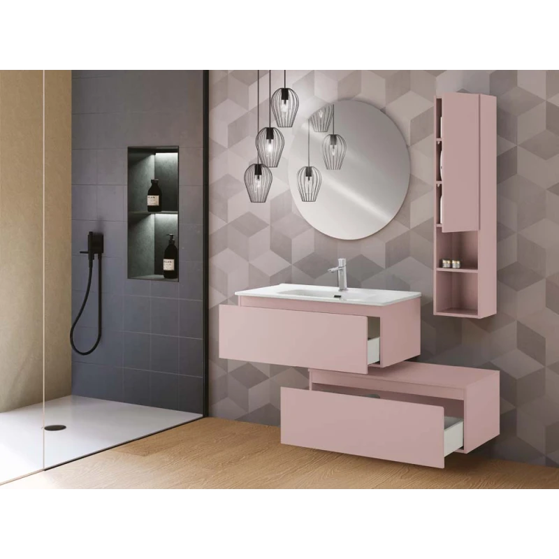 Mobile bagno sospeso Feridras Light 90 cm rosa