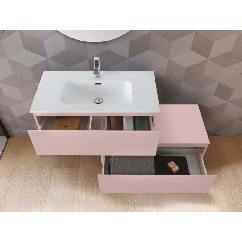 Mobile bagno sospeso Feridras Light 90 cm rosa
