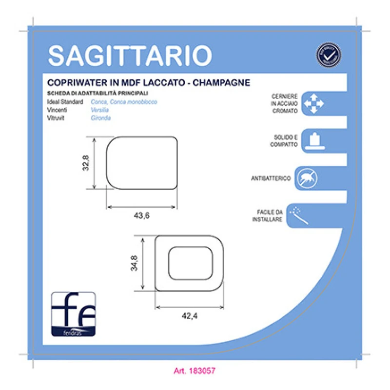 Copriwater Sagittario Feridras in MDF laccato