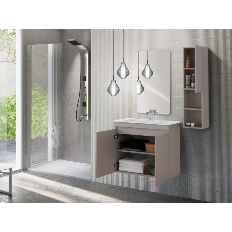 Mobile bagno sospeso Feridras Pastello 80 tortora