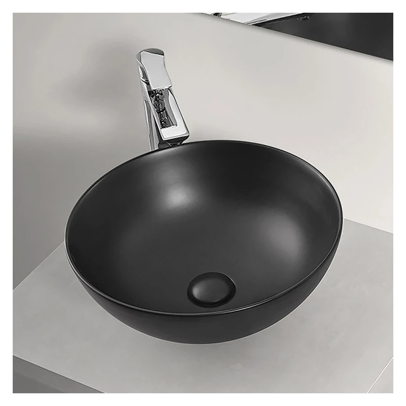 Lavabo da appoggio Feridras Ø40 nero opaco