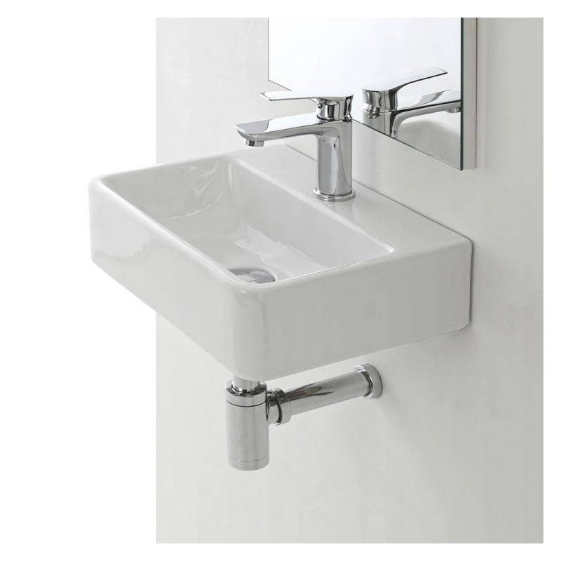 Lavabo sospeso Feridras 40 cm bianco lucido