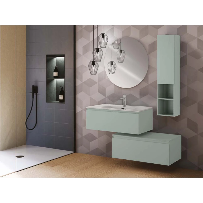 Mobile bagno sospeso Light Feridras 90 cm verde