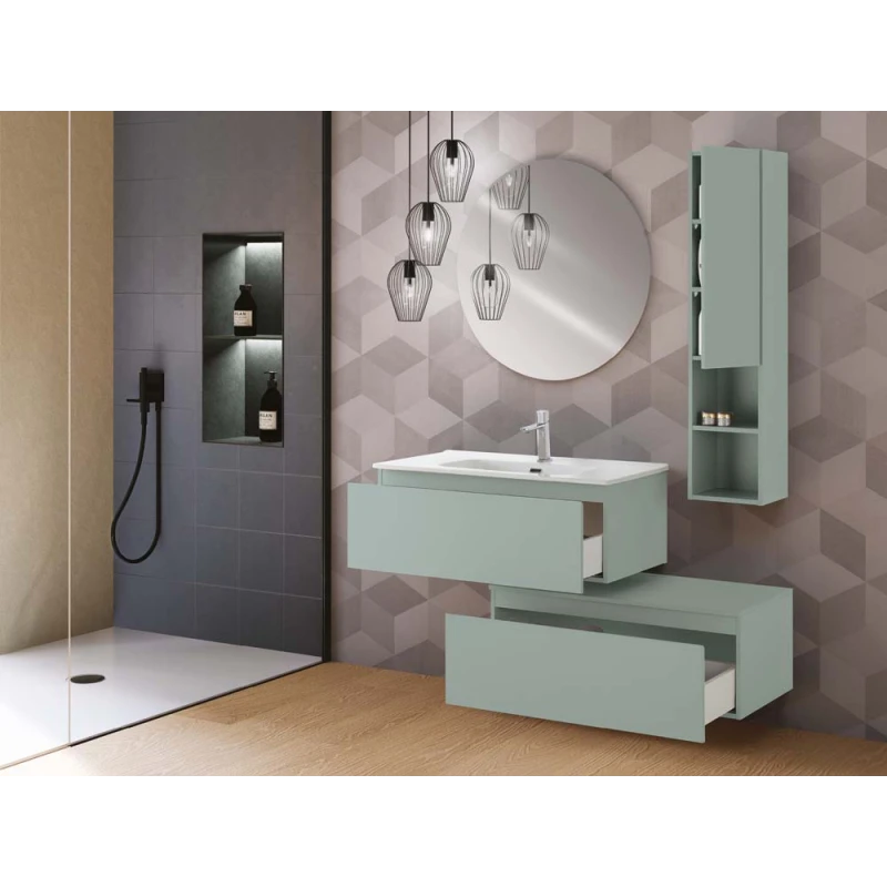 Mobile bagno sospeso Light Feridras 90 cm verde