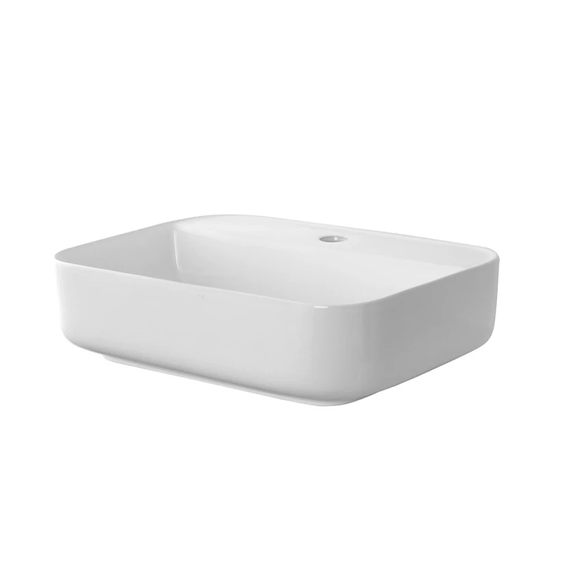 Lavabo da appoggio Feridras 50 cm bianco lucido
