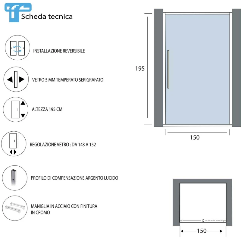 Porta scorrevole T-Special Feridras 150 cm