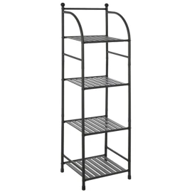 Scaffale in metallo Feridras nero 4 ripiani