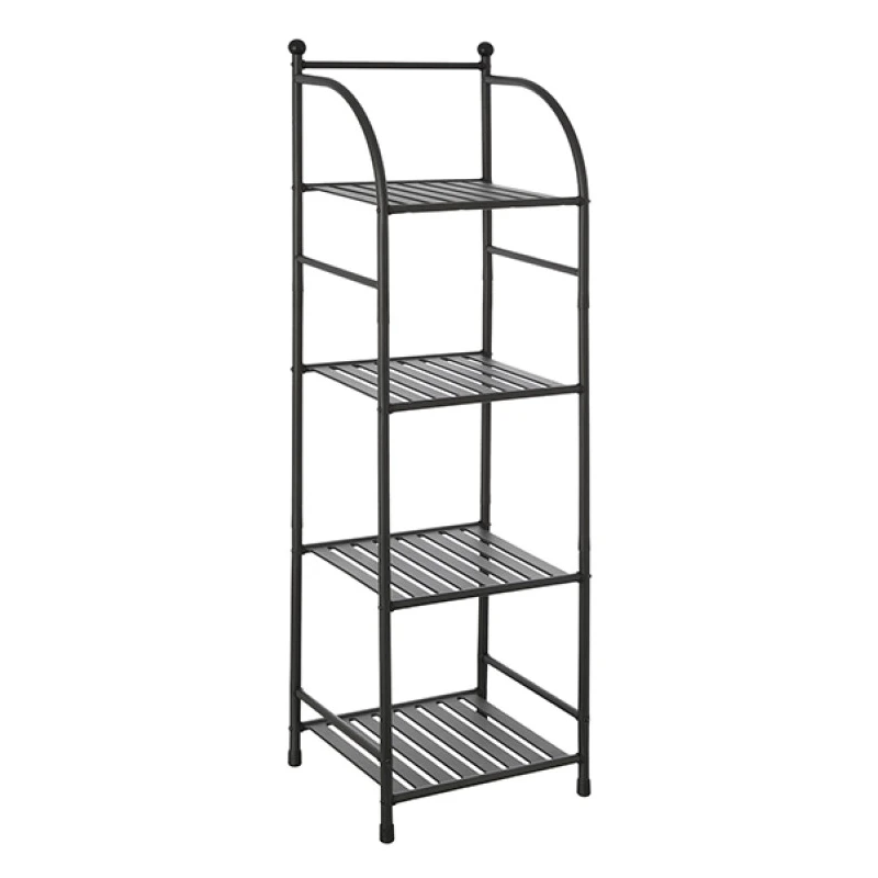 Scaffale in metallo Feridras nero 4 ripiani