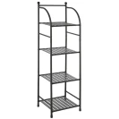 Scaffale in metallo Feridras nero 4 ripiani