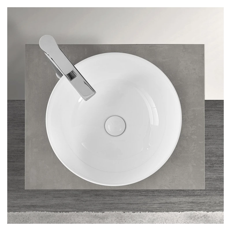 Lavabo da appoggio in ceramica bianco lucido Ø40 cm