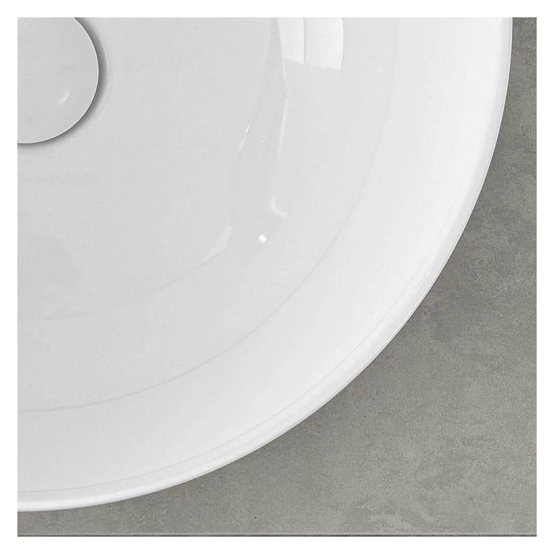 Lavabo da appoggio in ceramica bianco lucido Ø40 cm