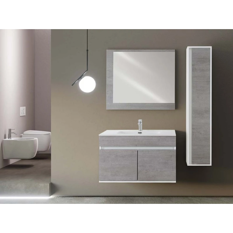 Mobile bagno Fabula 90 Feridras - cemento sospeso