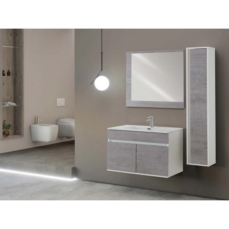 Mobile bagno Fabula 90 Feridras - cemento sospeso