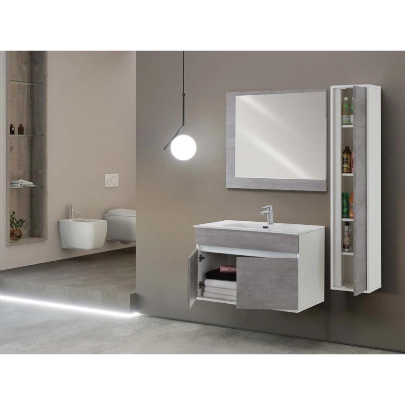 Mobile bagno Fabula 90 Feridras - cemento sospeso