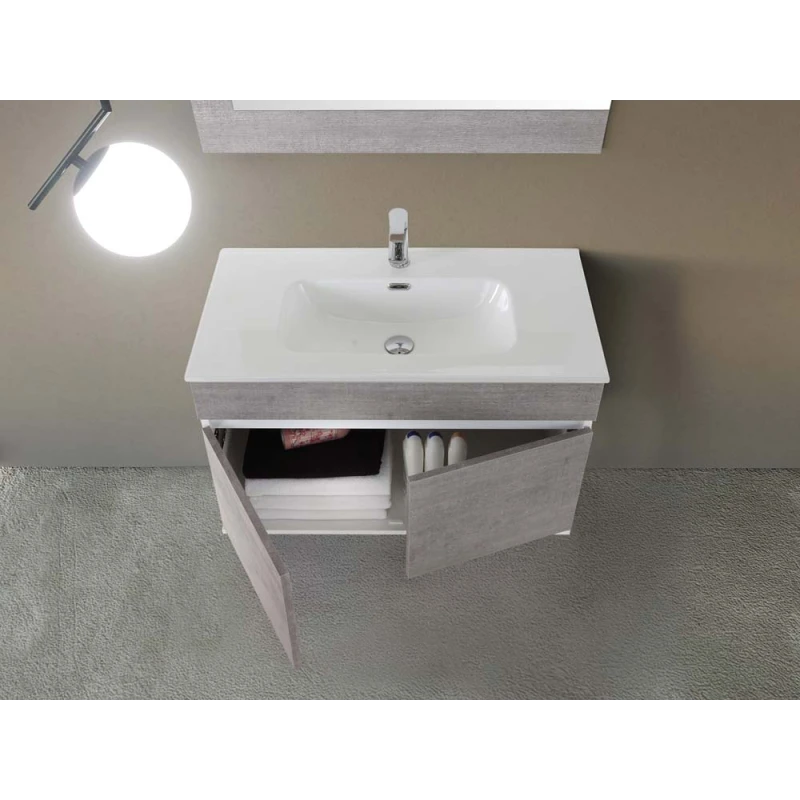 Mobile bagno Fabula 90 Feridras - cemento sospeso
