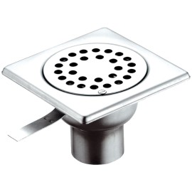 Piletta da pavimento sifonata in inox, cm 10x10 RR 913SF10