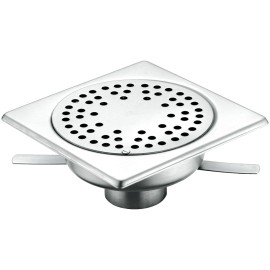 Piletta da pavimento sifonata in inox, cm 15x15 RR 913SF15