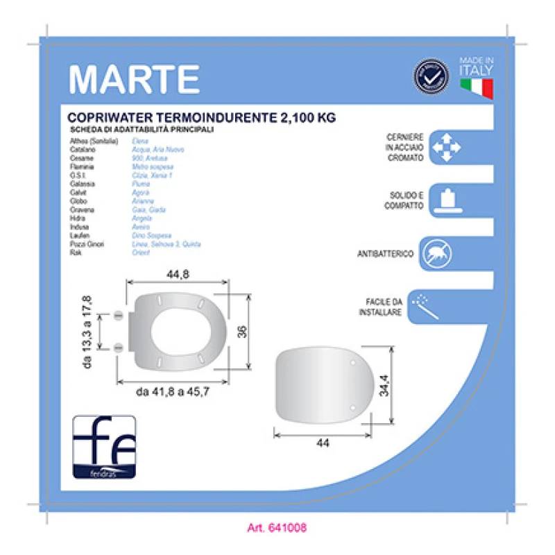 Copriwater Feridras Marte con chiusura Soft Close