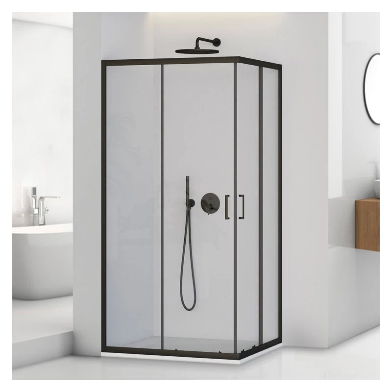 Box doccia angolare Feridras T-Special nero 80x120