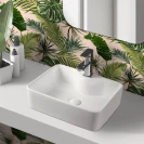 Lavabo Feridras L48 bianco lucido sospeso/appoggio