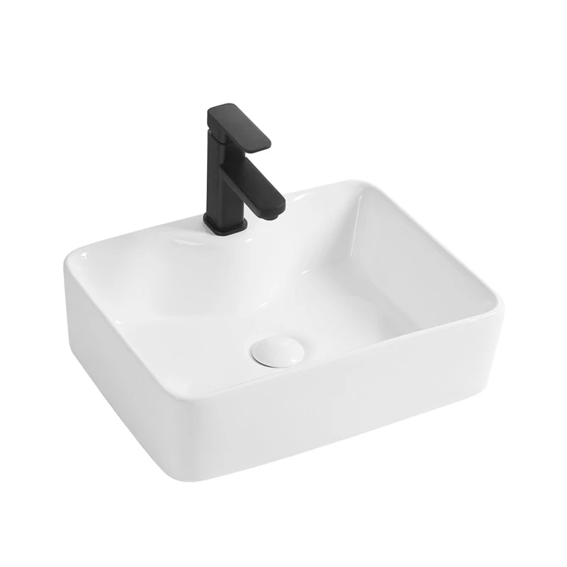 Lavabo Feridras L48 bianco lucido sospeso/appoggio