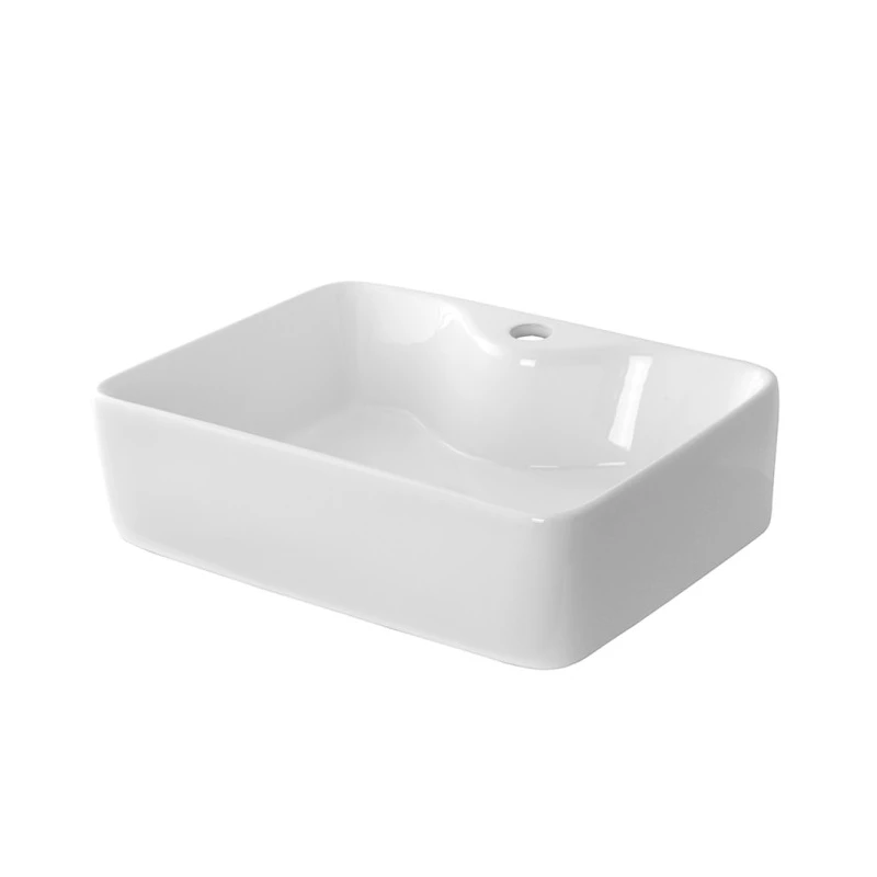 Lavabo Feridras L48 bianco lucido sospeso/appoggio