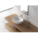 Lavabo da appoggio Feridras marmorizzato bianco 50 cm