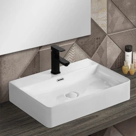 Lavabo Feridras 60 cm in ceramica bianco lucido