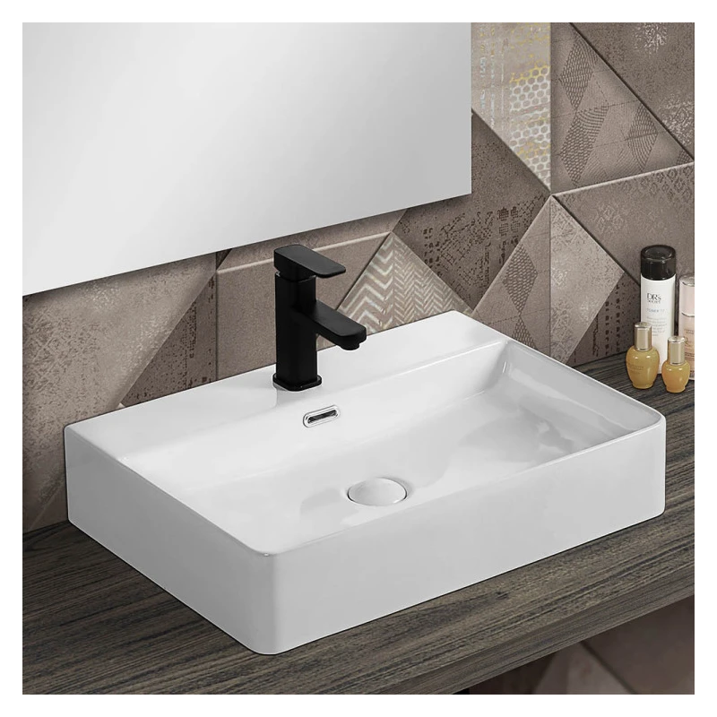 Lavabo Feridras 60 cm in ceramica bianco lucido