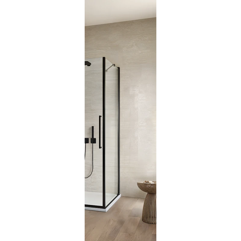 Parete fissa Feridras Royal 80 cm con profilo nero opaco