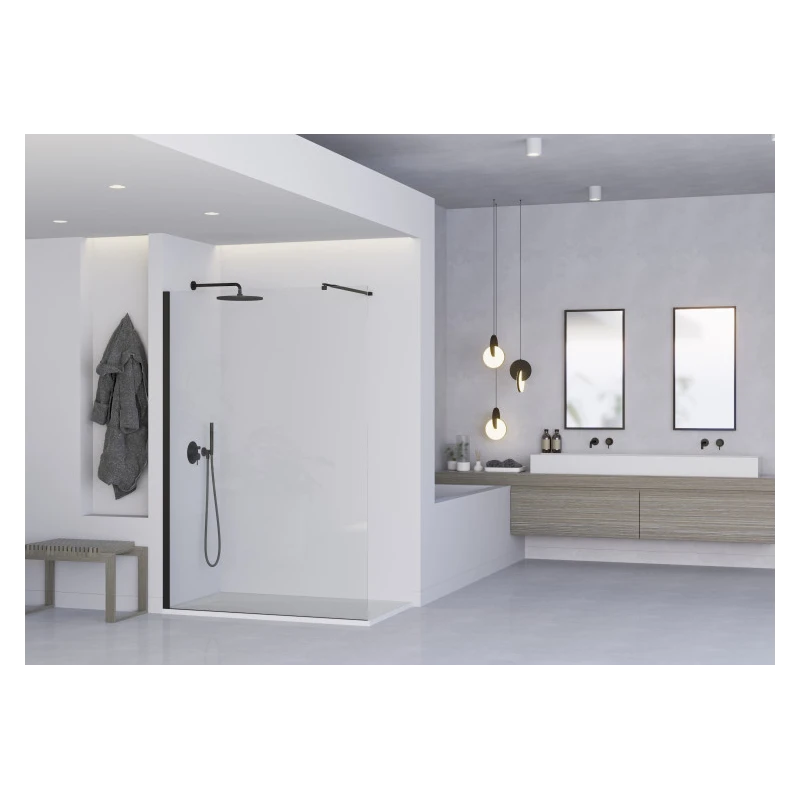 Parete doccia Walk In Feridras 100 cm profilo nero
