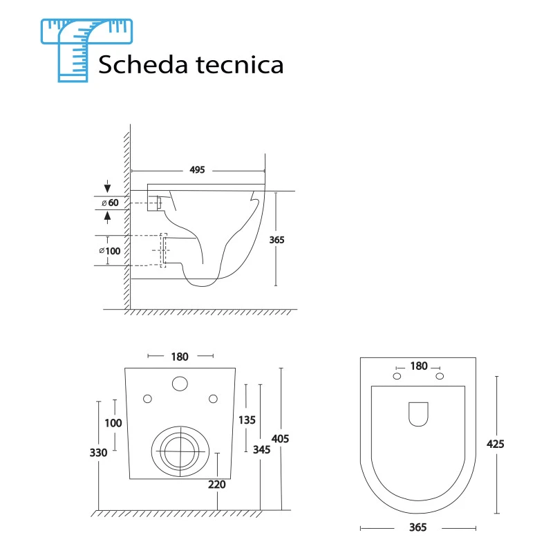 Vaso sospeso Feridras Spin bianco lucido