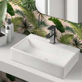 Lavabo Feridras L52 ceramica bianco lucido