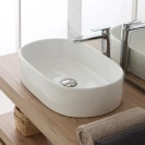 Lavabo appoggio Feridras in ceramica bianco L55