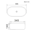 Lavabo appoggio Feridras in ceramica bianco L55