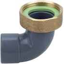 Raccordo curvo in pvc per attacco nicoll con dado RR 917C112