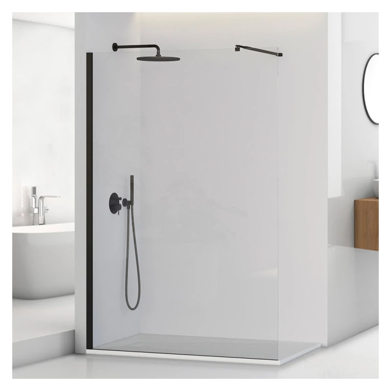 Parete doccia Feridras Walk In 120 cm profilo nero
