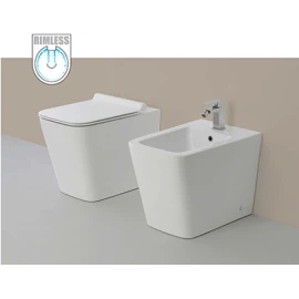 Vaso wc Feridras Serie Q filo muro bianco lucido